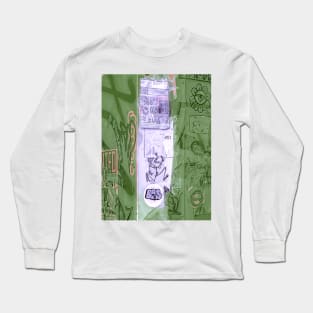 Graffiti Tag Stickers Green Street Art NYC Long Sleeve T-Shirt